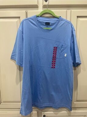 Men's GREG NORMAN Classic Crewneck T-Shirt - Light Blue NEW WITH TAGS